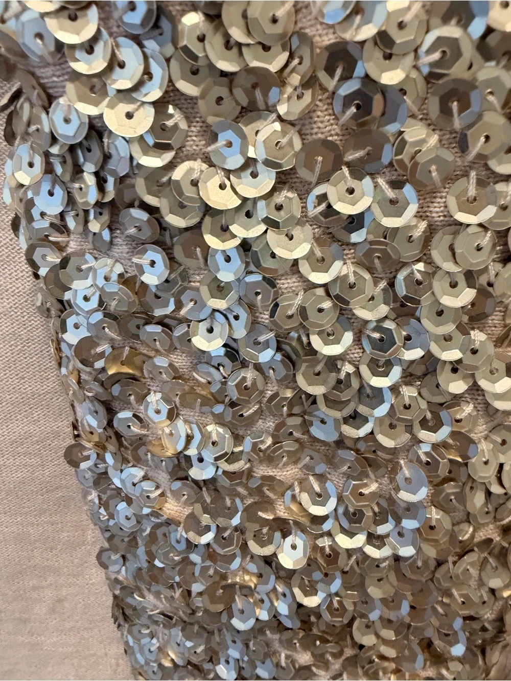 J.Crew XS Blush Merino Wool Champagne Sequin Shawl Collar Cardigan